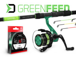 Feedrový set DELPHIN GreenFeed + navijak + vlasec dĺžka 3