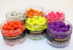 MIKBAITS Mirabel Fluo boilies 150ml 12mm Pikantní slivka MIKBAITS www.24k.sk