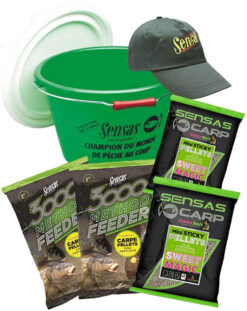 SENSAS 3000 Method Feeder Pellets = vedro + šiltovka + 2x pelety + 2x krmivo SENSAS www.24k.sk